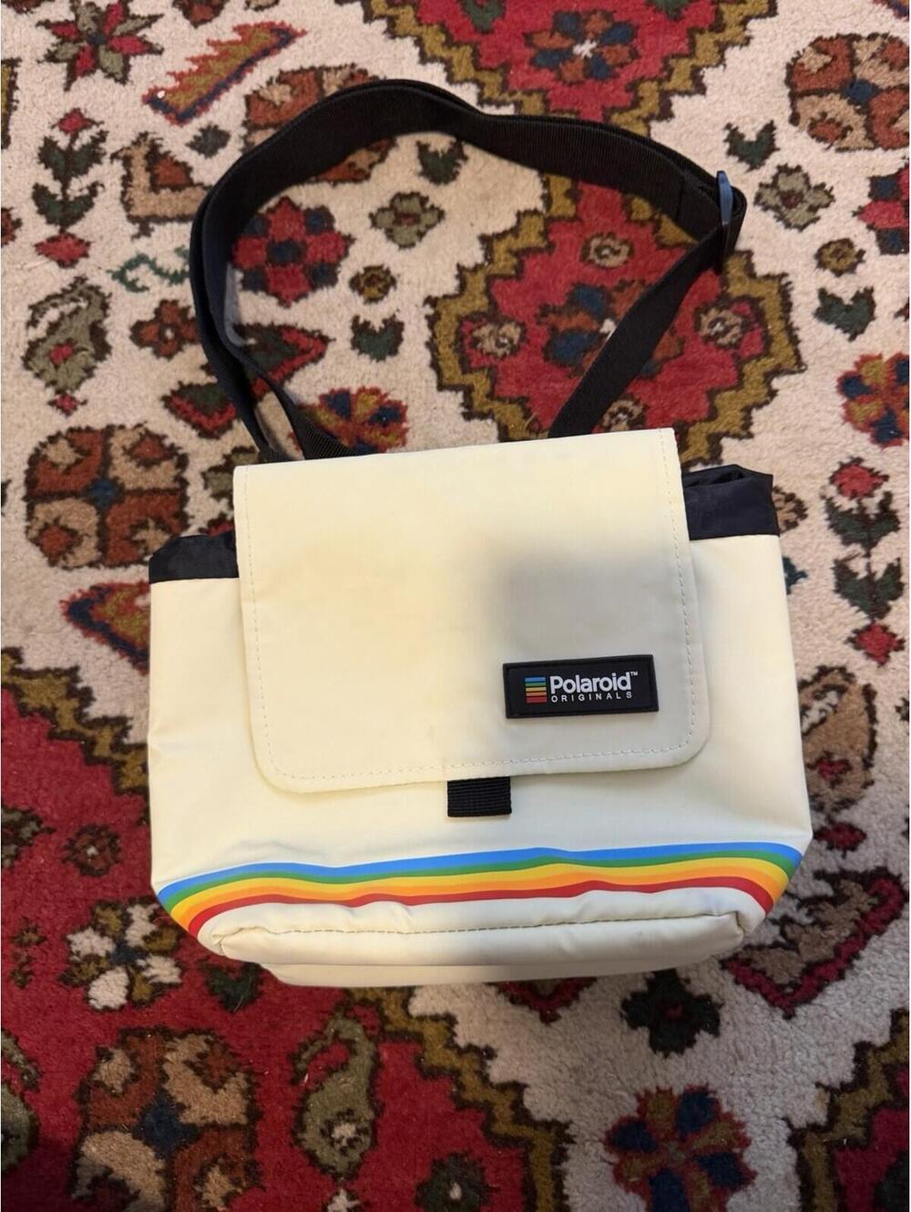 Polaroid Originals Nylon Camera Carry/Shoulder Bag w/ Strap White Rainbow